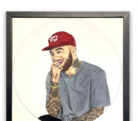 Eric Popp, 28	 Mac Miller. 12" vinyl record. 14" x 14" frame. Acrylic paint.