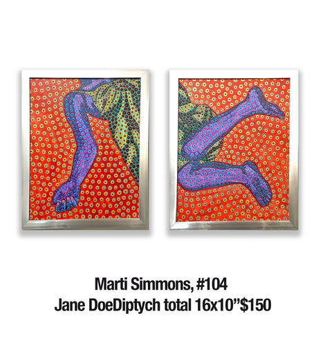 Marti Simmons, 104	Jane DoeDiptych total 16x10”$150