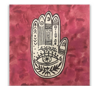 Cosmic Wild Woman 18Hamsa Mehndi Hand, Size: 10 x 10 inches , Price: $30