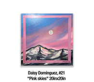 Daisy Dominguez, 21 	"Pink skies" 20inx20in Acrylic on canvas $120