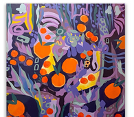 Hanna Smith, 47	acrylic on wooden canvas ‘orange is the new purple’ ,40 x 40 inch , $150