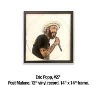 Eric Popp, 27	Post Malone. 12" vinyl record. 14" x 14" frame. Acrylic paint.