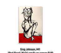 Greg Johnson, 41	"Red Floor" 36x24 acrylic on canvas $100