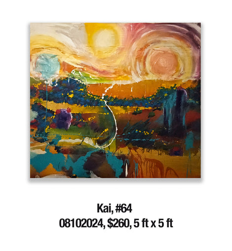 Kai, #64 08102024, $260, 5 ft x 5 ft