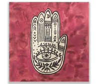 Cosmic Wild Woman, 18	Hamsa Mehndi Hand, Size: 10 x 10 inches , Price: $30